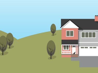 Property with septic tank illustration