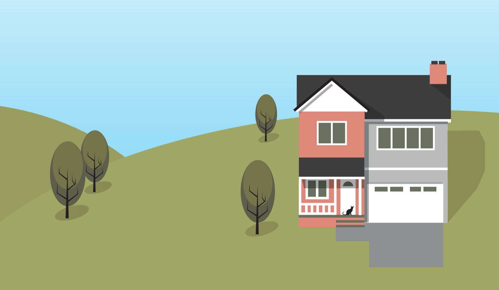 Property with septic tank illustration